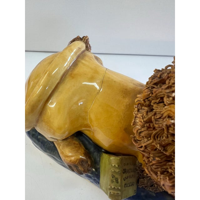 Mid-Century Modern The Literary Lion by B. McLaughlin 1950 Touchstone Ceramic Sculpture Figurine For Sale - Image 3 of 12