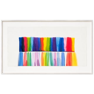 1970s Original Signed 47" Tom Graboski "Long Patch Rainbow" Watercolor Paper Sculpture, Framed For Sale