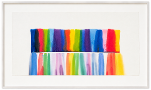 1970s Original Signed 47" Tom Graboski "Long Patch Rainbow" Watercolor Paper Sculpture, Framed
