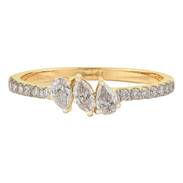 14k Yellow Gold 0.42ct Mixed-Cut Diamond Cluster Ring Size 5 by VRJewels For Sale