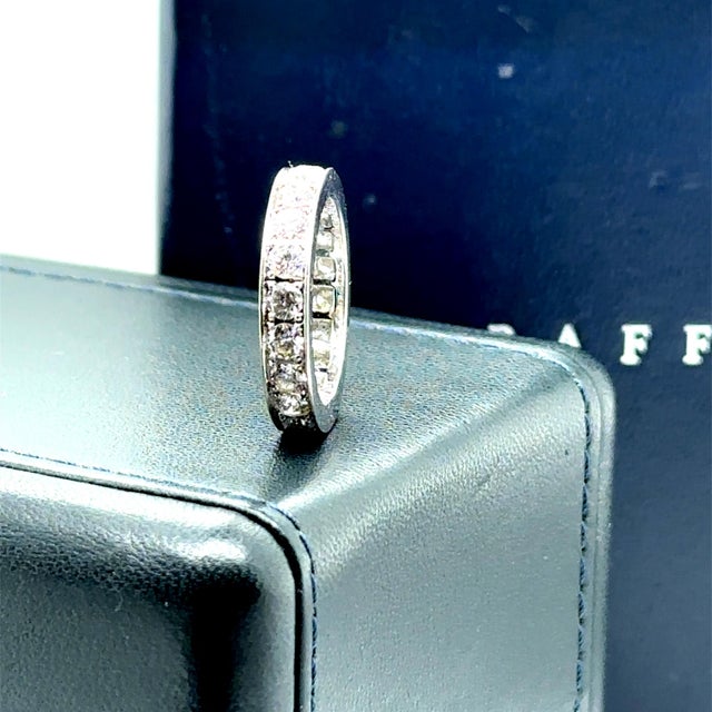 Graff 18ct White Gold Diamond Eternity Ring 1.80ct 5.53g, Size 5.5 For Sale - Image 9 of 14