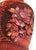 1980s Floral Cinnabar-Style MCM Asian Revival Style Molded Baluster Vase For Sale - Image 4 of 18