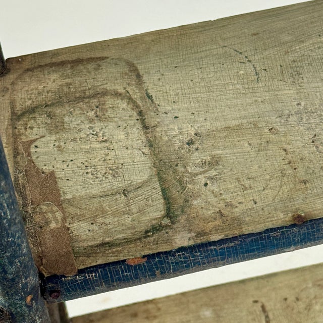 Vintage Faux Bamboo 3 Tier Wooden Hanging Shelf Unit in Deep Bright Blue For Sale - Image 9 of 11