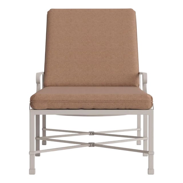 Brown Jordan Venetian Adjustable Chaise Lounge, Dove frame with Fusion Clay fabric For Sale
