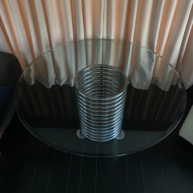 RIMA 1970s Italian Modernist Round Chrome Dining Table For Sale - Image 4 of 13