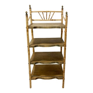 Tiered Bamboo Shelving Unit For Sale