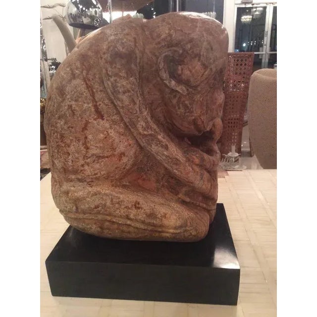 Lew Siegel Stone Rock Carved Monkey Mother and Baby Gorilla Statue For Sale - Image 10 of 12