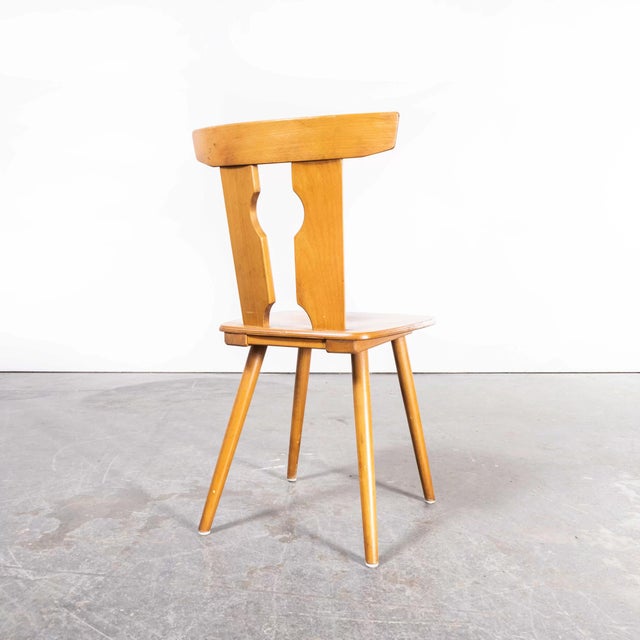 Wood Industrial Handmade Blonde Dining Chairs, Alsace, France, 1950s, Set of 6 For Sale - Image 7 of 11