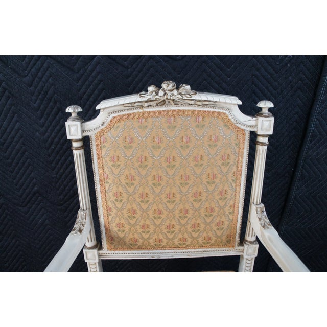 Early 20th Century Antique French Provincial Louis XVI Neoclassical Carved Armchair For Sale - Image 11 of 16