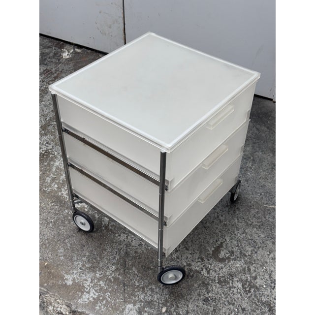 Late 20th Century Antonio Citterio + Oliver Low for Kartell Matte Mobil Three Drawer Trolley For Sale - Image 5 of 12