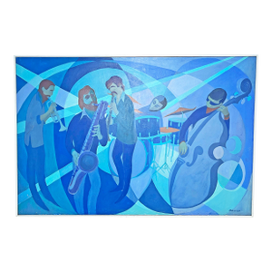 1960s Room Size Painting of Gerry Mulligan Jazz Group