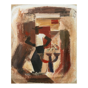 'Cubist Figural' by Steve Jakobsen, 1943, American Modernist Gouache