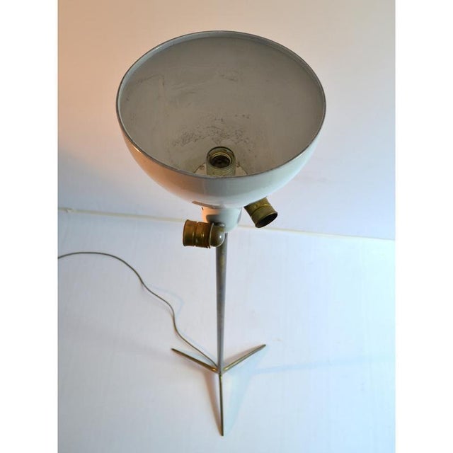 Metal Brass and Silk Floor Lamp by J. T. Kalmar for Kalmar, 1950s For Sale - Image 7 of 12