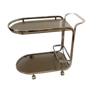 Nickel Bar Cart For Sale