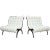 Vintage Grosfeld House Hollywood Regency Lounge Chairs, Mini Settees Black Wood and White Chenille Upholstery Vintage For Sale