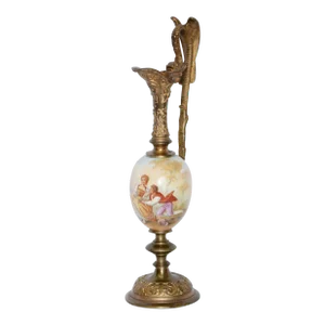 20th Century Miniature Hand-Painted Porcelain French Ewer