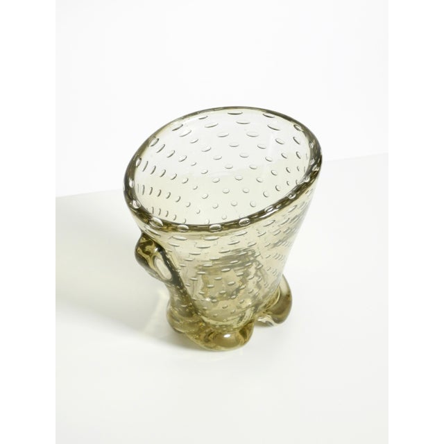 Vintage Light Green Mouth-Blown Murano Vase by Carlo Scarpa for Venini, 1960s For Sale - Image 12 of 18