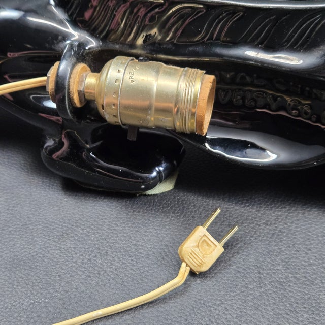 1950s Mid-Century Modern Royal China Black Ceramic Prowling Panther Planter Tv Lamp For Sale - Image 14 of 14