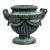 Neoclassical Classical Style Cast Iron Garden Urn With Ram's Head Handles For Sale