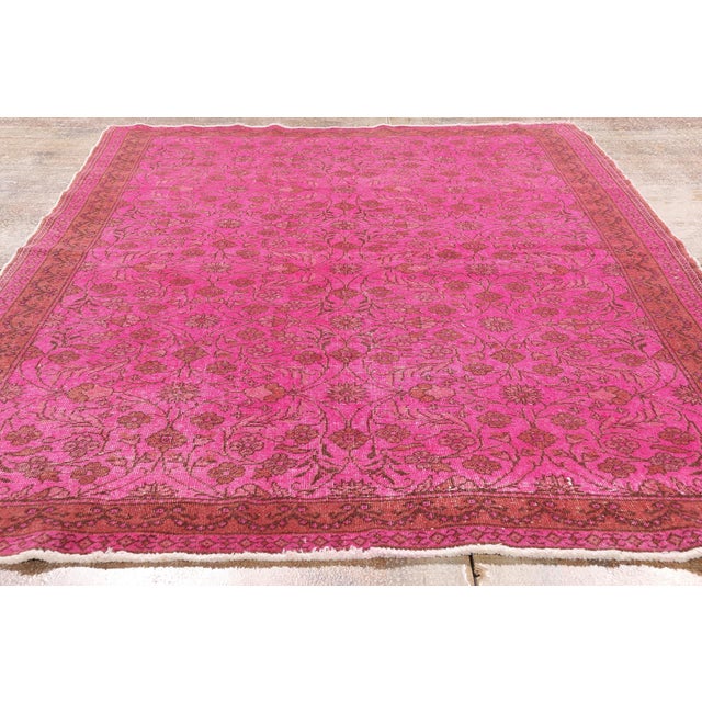 Vintage Turkish Pink Sivas Rug, 04'07 X 07'00 For Sale - Image 9 of 10