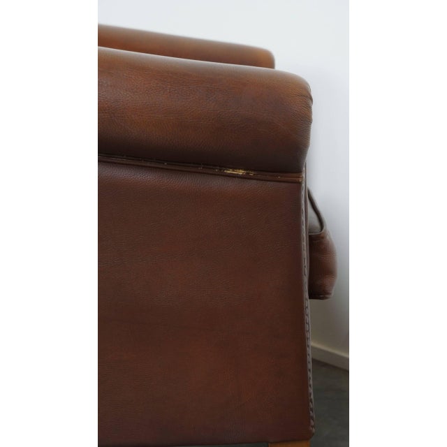 Club Chair in Brown Cowhide Leather For Sale - Image 11 of 12