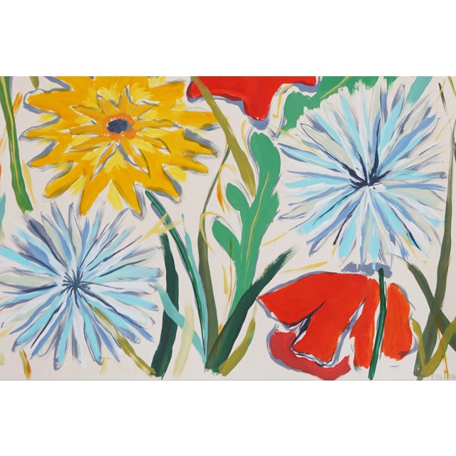 2024, Illustration Style Painting of Wild Dandelions and Red Poppies, Acrylic on Watercolor Paper by Romina Milano For Sale In Miami - Image 6 of 7