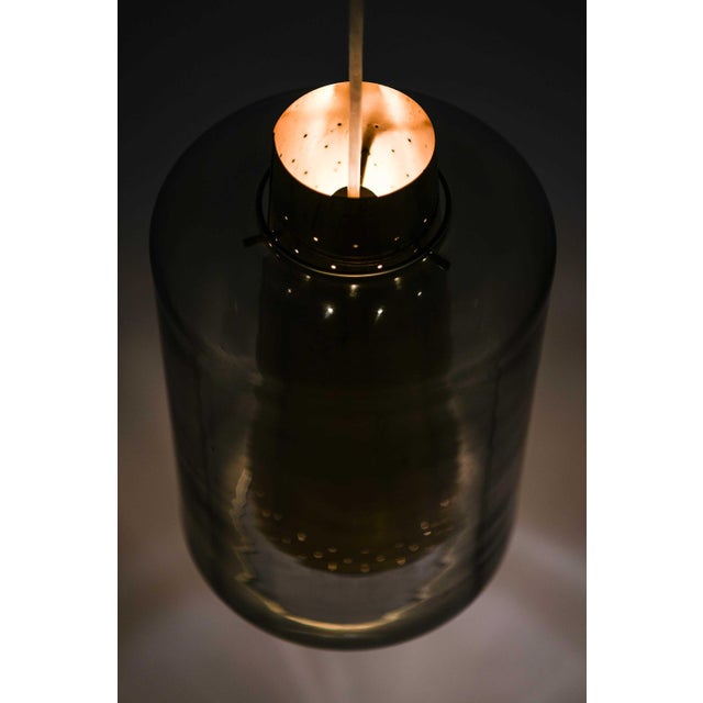 Brass and Glass Ceiling Lamps, 1950s, Set of 3 For Sale - Image 9 of 10