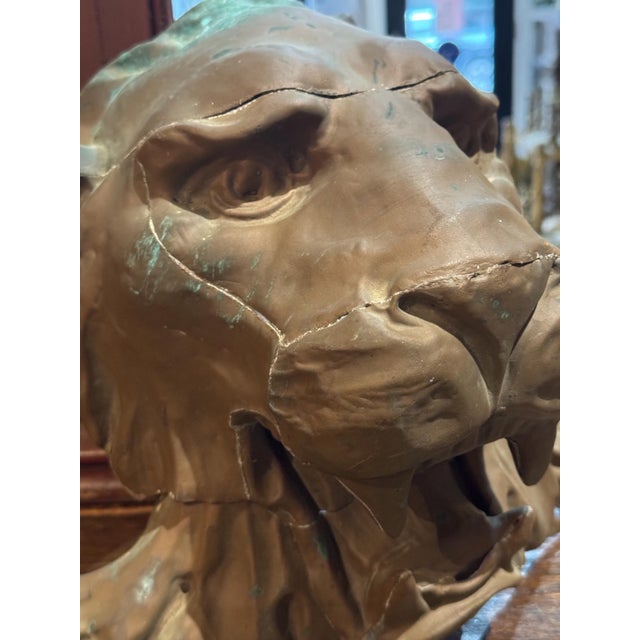 19th Century Copper Lion Victorian Ceiling Corice Piece For Sale - Image 12 of 18