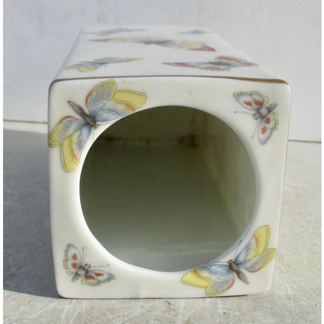 Limoge Butterflies Square Pillar Vase For Sale In New York - Image 6 of 6