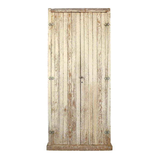 Early 20th Century New England Primitive Painted Wood Cupboard For Sale