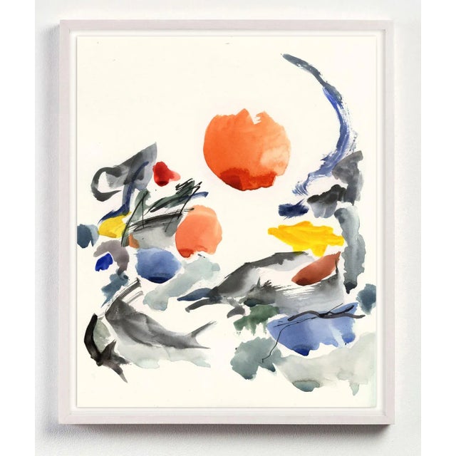 Orange "Blue Notes No. 5", Midcentury Painting - 32" X 40" For Sale - Image 8 of 8