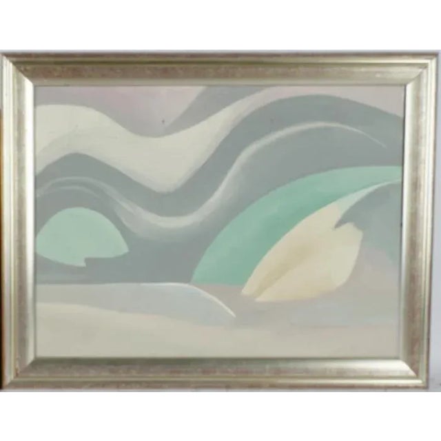 Abstract Modern Abstract Landscape Painting by Barbara Beretich - Silver Wide For Sale - Image 3 of 3