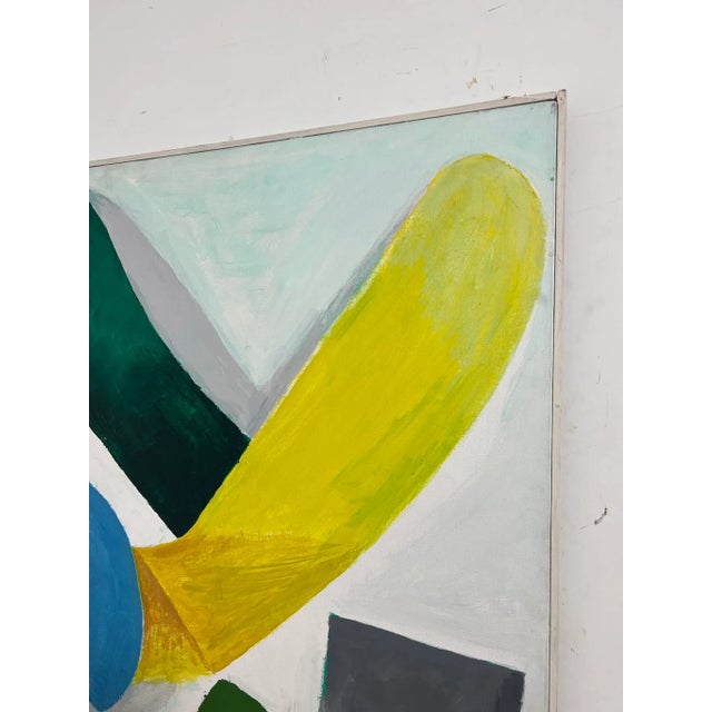 Green D. 1973 Abstract Modernist Painting by Irving Schultz For Sale - Image 8 of 11