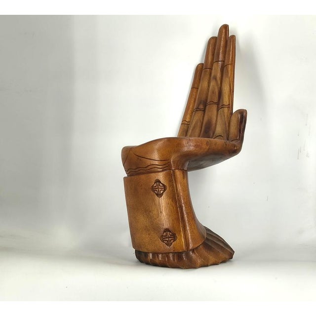 Wooden Hand-Shaped Side Chair, 1970s For Sale - Image 6 of 9