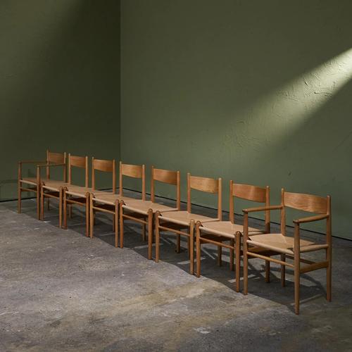 Short lead time, ready for immediate shipping this set of 8 dining chairs was designed by hans j. Wegner in 1962 and...