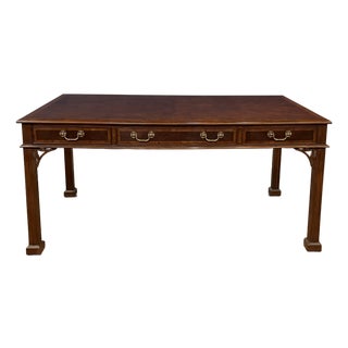 Classic Chippendale Mahogany Writing/Library Desk by Leighton Hall - Showroom Sample For Sale