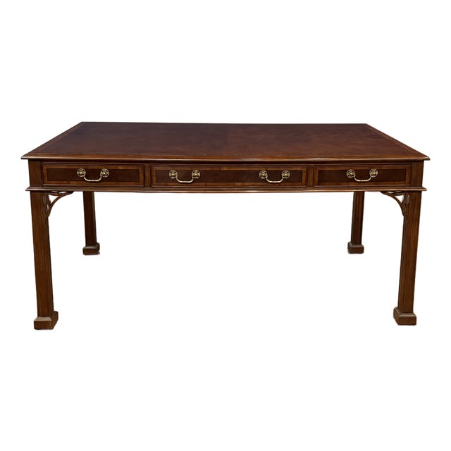 Classic Chippendale Mahogany Writing/Library Desk by Leighton Hall - Showroom Sample For Sale