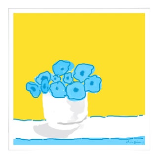 Rose Vase in Yellow By Dana Gibson, Framed Art Print For Sale