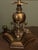 Chapman Manufacturing Company Pair Vintage 1987 Chapman Brass Dolphin Buffet Lamps Black Gold Foil Shades 37" For Sale - Image 4 of 13