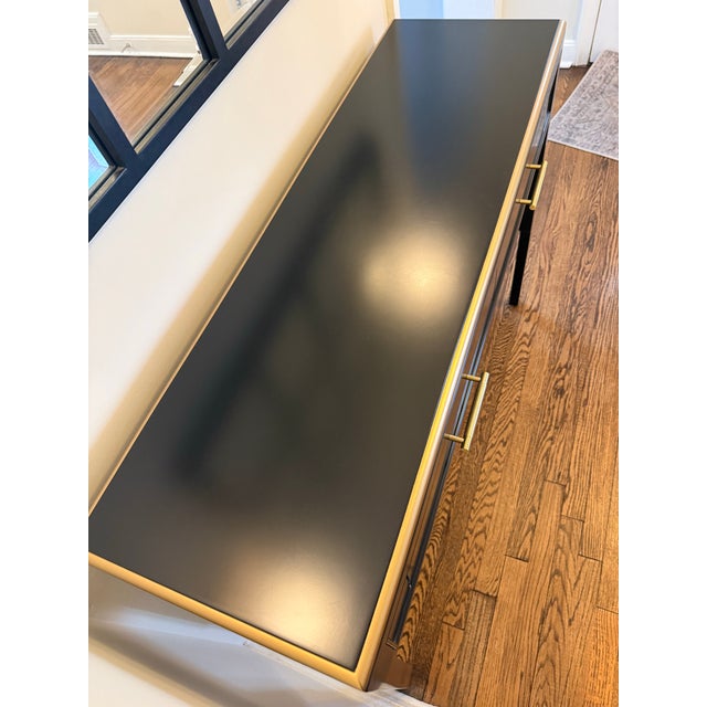 Transitional Custom Black Console Table With 2 Drawers For Sale - Image 3 of 5