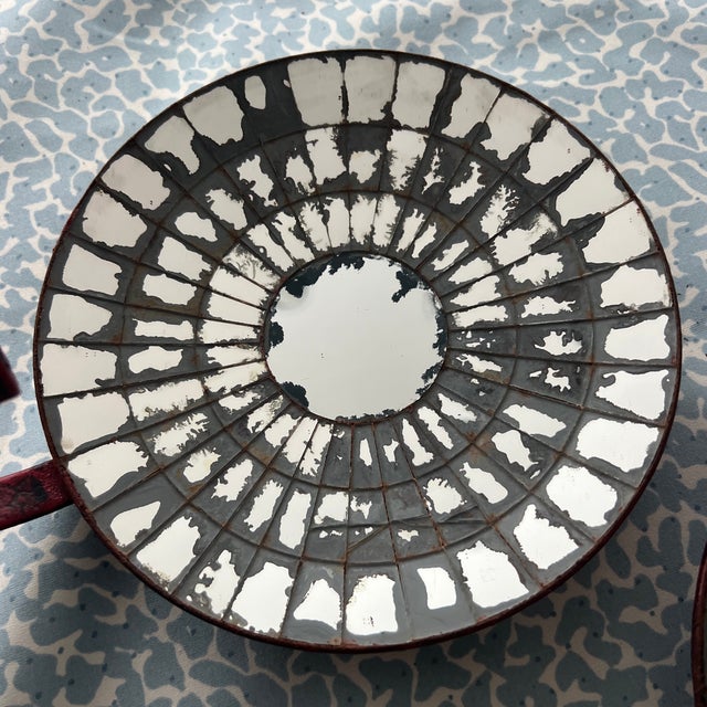 Vintage Spider Web Mirrored Wall Candle Sconces- A Pair For Sale - Image 4 of 7