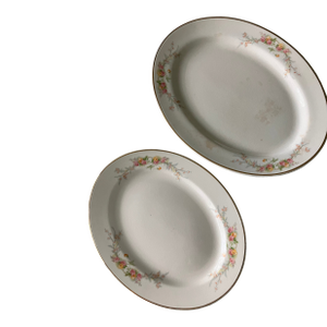 1930s 22k Gold Rim Platters- Set of 2