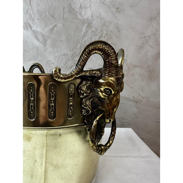 Vintage Brass Champagne Bucket For Sale - Image 5 of 11