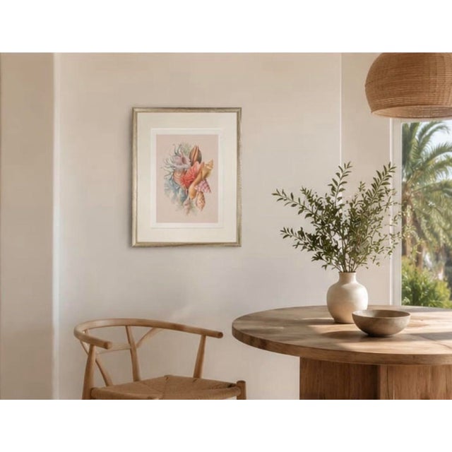 Framed Coastal Seashell Bouquet Watercolor Art Print For Sale - Image 12 of 12