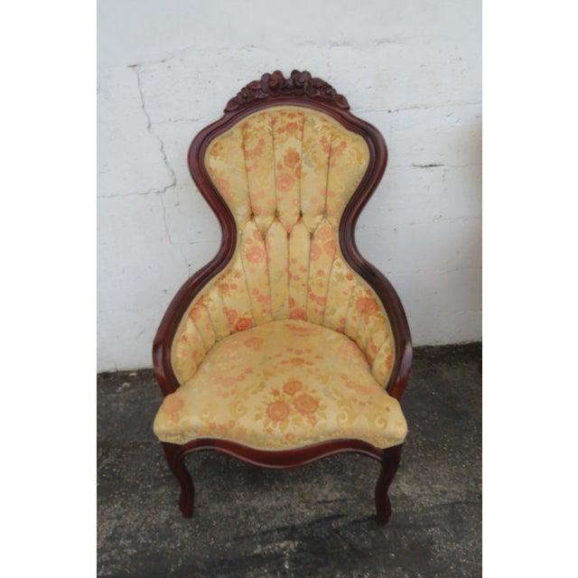 Victorian Mid 20th Century Victorian Kimball Carved Side Chairs a Pair 6218 For Sale - Image 3 of 18