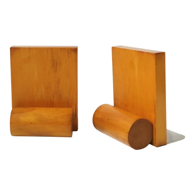 Modern Art Deco Wood Bookends a Pair Chairish