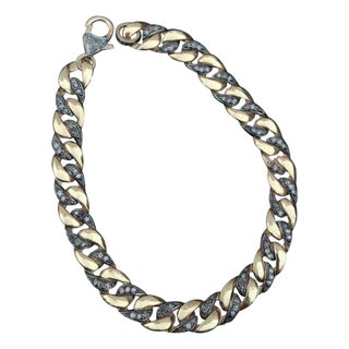Beaded Line Chain Bracelet in Platinum, 8.6 Gm , 7 Inch Long For Sale