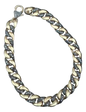 Beaded Line Chain Bracelet in Platinum, 8.6 Gm , 7 Inch Long