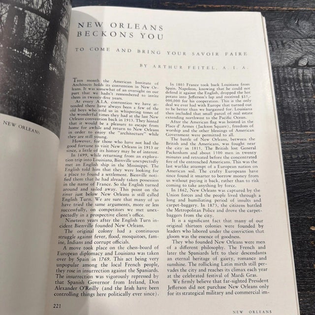 1930s Pencil Points Architectural Magazine August 1938 Focused on New Orleans with Map For Sale - Image 5 of 7
