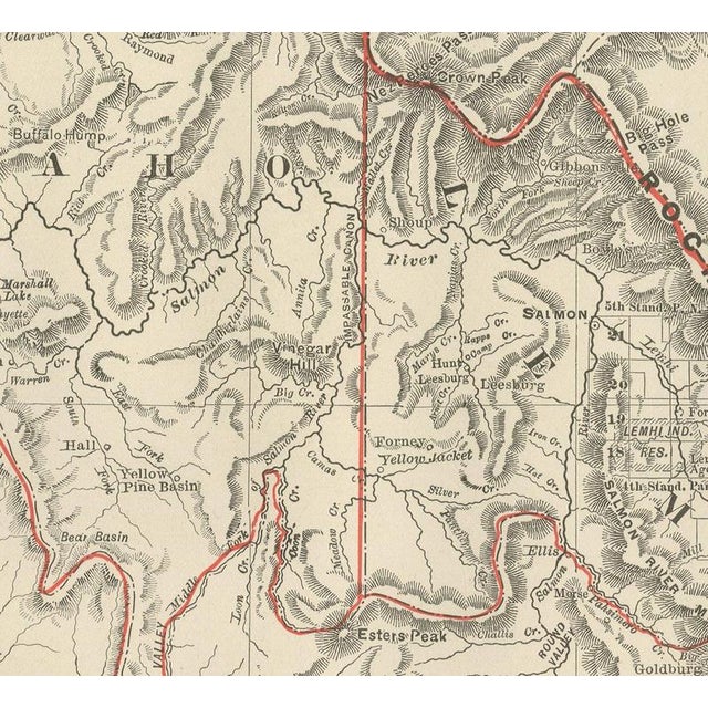 19th Century Antique Map of Idaho The Gem State by Ran McNally, 1899 For Sale - Image 5 of 12